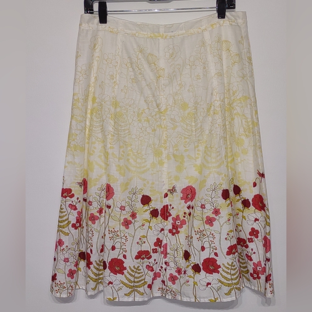 Eddie Bauer 100% Cotton Midi Skirt Size 8 Cottagecore Dainty Vintage Vibes - Picture 5 of 10